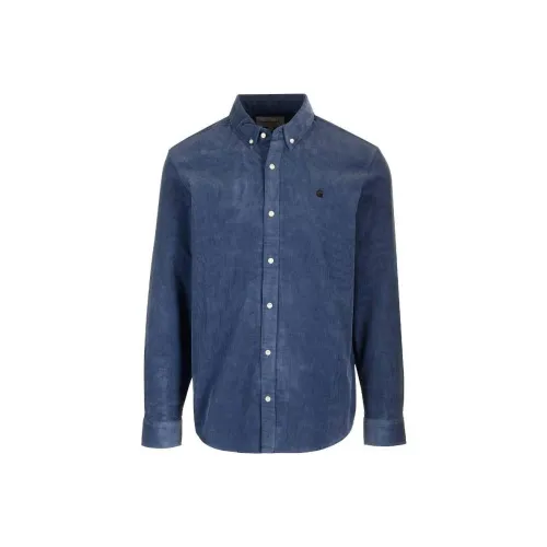 Carhartt WIP Blue Men's Shirts Кархарт WIP Синий Мужские Рубашки