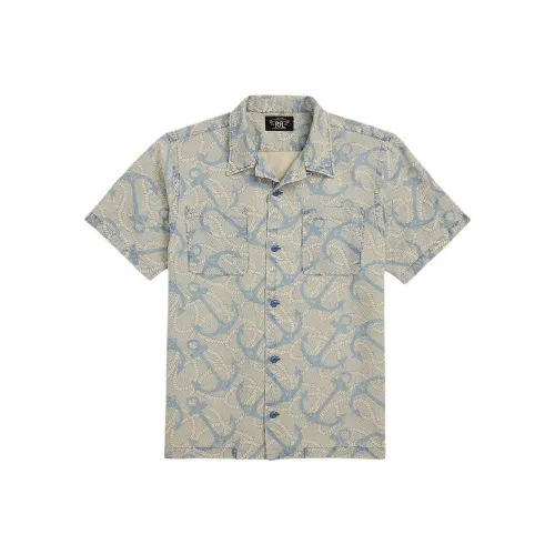 Double RL Индиго Мужские Рубашки