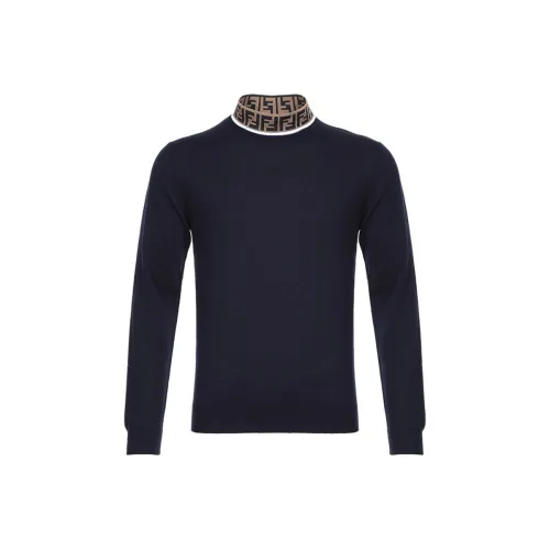 Fendi Темно-синие мужские свитеры