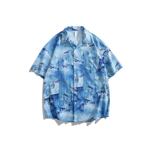 Hebrides Синий Унисекс Рубашки
