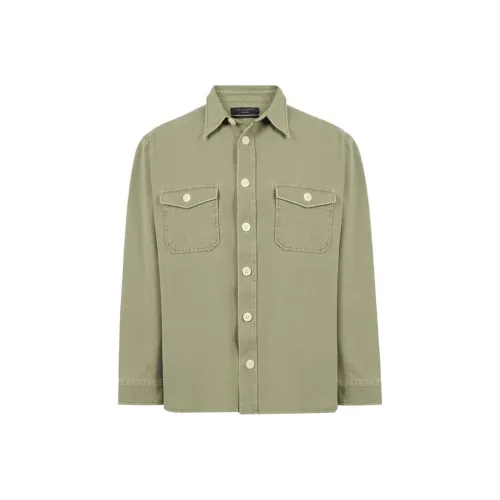 ALLSAINTS Серый Зеленый Мужские Рубашки