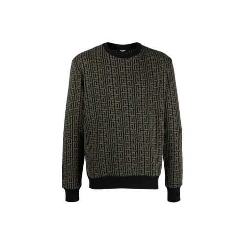 BALMAIN Зеленые Мужские Свитера