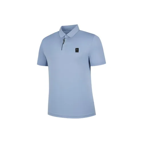 QIAODAN Поло Мужское Мягкое Серый Синий