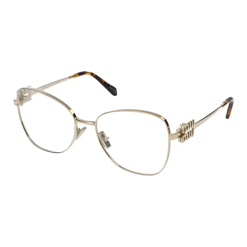 MIU MIU Металл Нерегулярная форма Оправы для очков Женские Золото