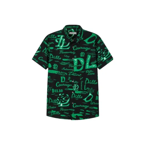 DILLO SS25 Рубашка Мужская Черная Буква