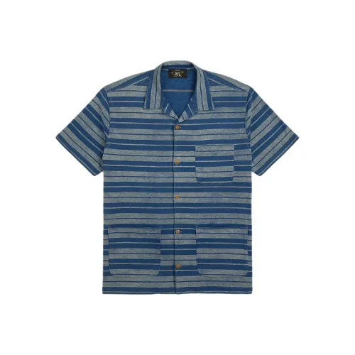 Double RL Blue Men's Shirts Двойной RL Синий Мужской Рубашки