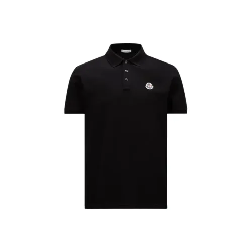 Moncler Логотип нашивка поло мужское черное