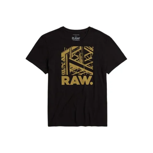 STAR RAW Темно-черная Мужская T-рубашка