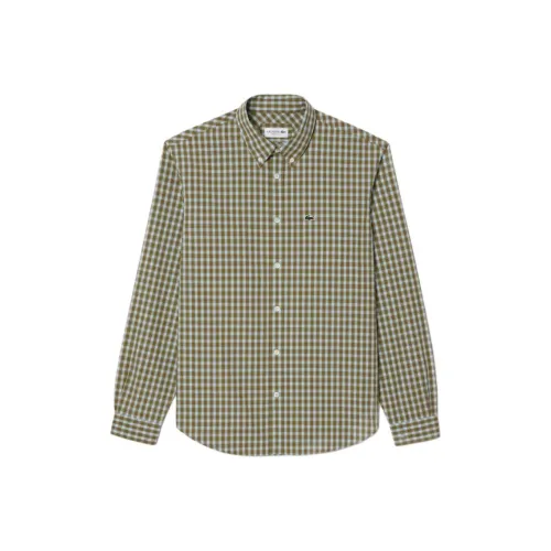 LACOSTE Рубашка Мужская Хаки Зеленая