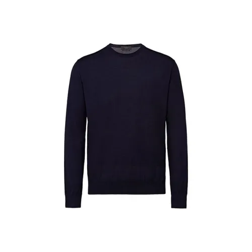 PRADA Темно-синие мужские свитеры