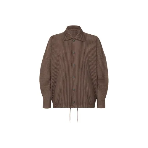 ISSEY MIYAKE Рубашка с складками Heather Мужская Коричневая