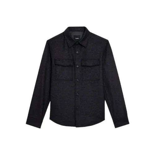 THEORY Коричневый Серый Мужские Рубашки