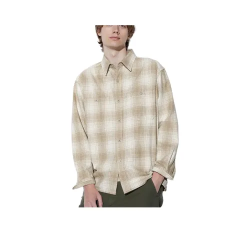 UNIQLO Бежевые Мужские Рубашки