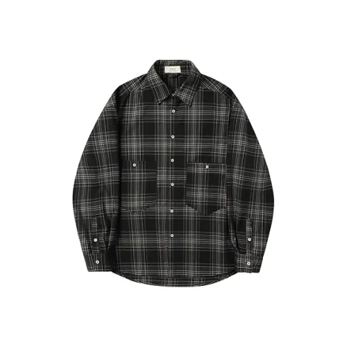 EVISTUB Черный Серый Цвет Мужская Рубашка