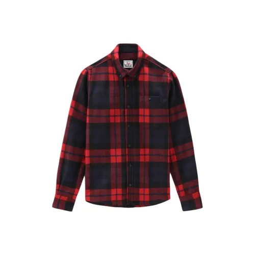 WOOLRICH SS25 Рубашка Мужская Красная Синяя Клетка