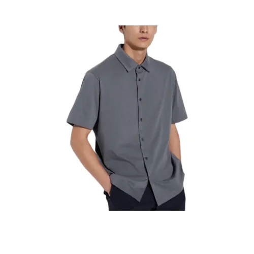 UNIQLO Свинцово-серый Унисекс Рубашки