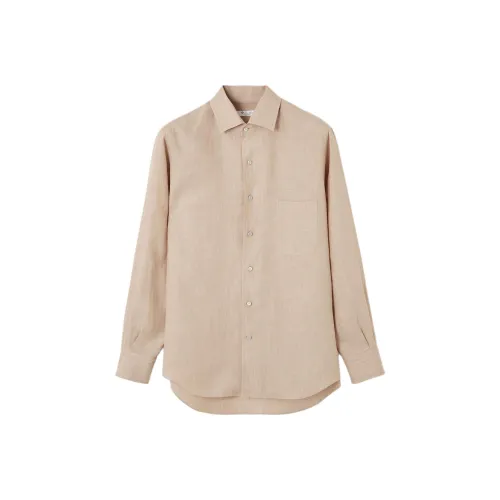 Loro Piana Рубашка Мужская Льняная Бежевая