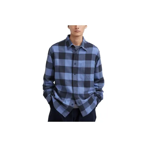 UNIQLO Мужская рубашка королевского синего цвета