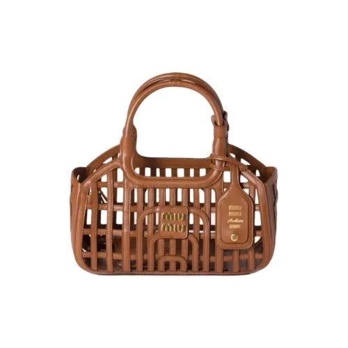 MIU MIU Телячья кожа Сумка на одно плечо Женская Темно-коричневая