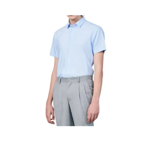 JODOLL Blue Men's Shirts JODOLL Синий Мужские Рубашки