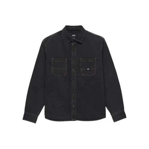 VANS Stevens Denim Long Sleeve Woven Shirt Men's Black ВАНС Stevens Деним Длинный Рукав Вязаная Рубашка Мужская Черная
