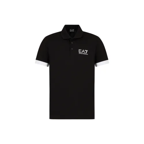 EMPORIO ARMANI EA7 Черная мужская поло рубашка