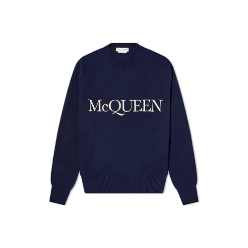Alexander McQueen Темно-синие мужские свитеры