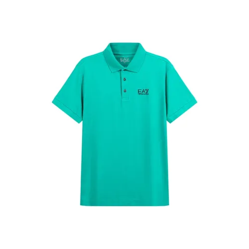 EMPORIO ARMANI EA7 SS24 Поло Мужское Бирюзовый