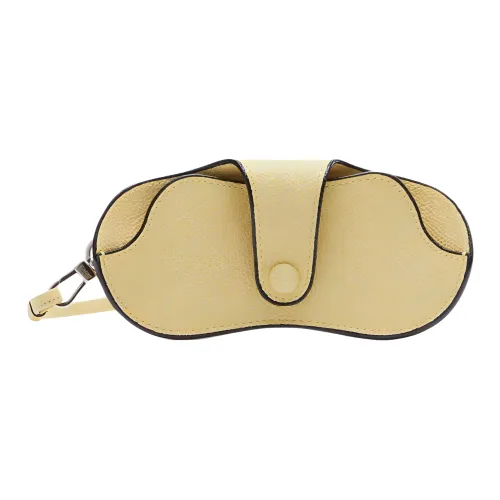 Valextra Millepunte Телячья кожа Чехол для очков Женские Ванильный Желтый