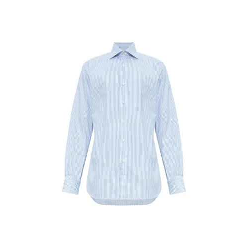 BRIONI SS24 Рубашка Мужская Светло-Синяя