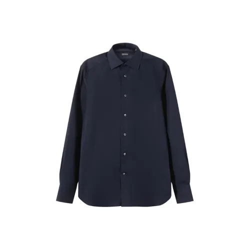 Ermenegildo Zegna Темно-синие мужские рубашки