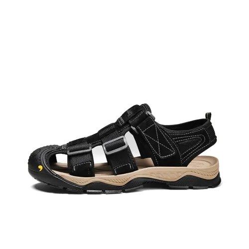 Jeep Дышащие пляжные сандалии мужские черные