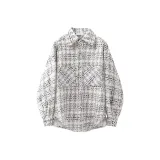 Белый, большой, клетчатый