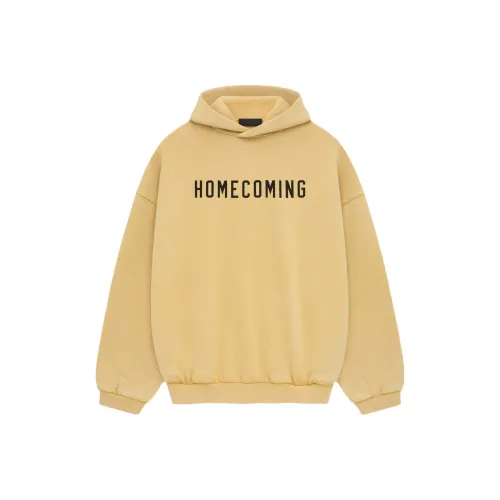 Fear of God ESSENTIALS FALL24 HOMECOMING Коллекция Тяжелый Флис Толстовка Свитшот Мужской Янтарь Золото Амбра