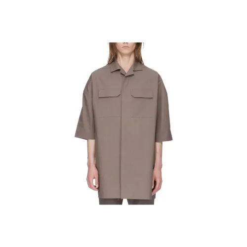 RICK OWENS совместный бренд RO Рубашка Мужская Серый Коричневый