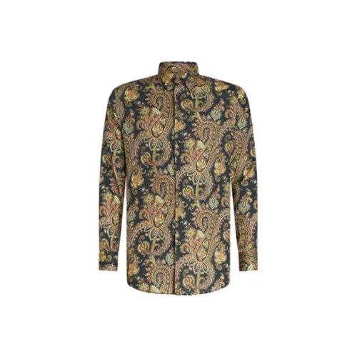 ETRO Зеленые Мужские Рубашки