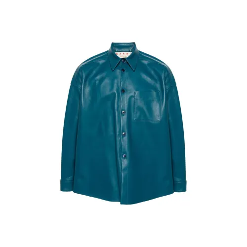 MARNI Бирюзовый Мужские Рубашки