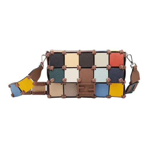 FENDI Baguette Cuoio Romano Leather Shoulder Bag Women's Multicolor FENDI Baguette Cuoio Romano Кожа Сумка через плечо Женская Многоцветная
