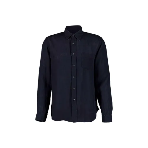 120% LINO Рубашка Мужская Морской Синий