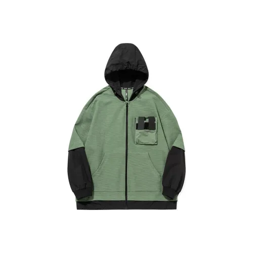 QIAODAN Толстовка Мужская Spine Лист Зеленый Черный