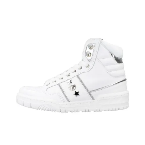 CHIARA FERRAGNI Beyaz Высокие Кроссовки для скейтбординга Женские Белые