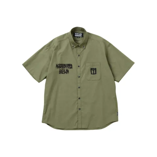 Neighborhood Вавилон Co Branded Edition Оливково-коричневый Унисекс Рубашки