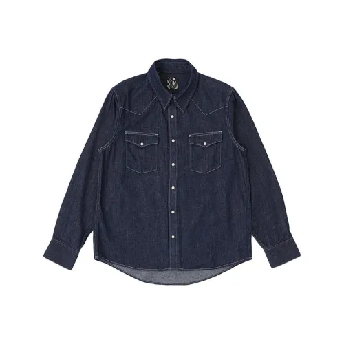 Visvim Мужские Синие Рубашки