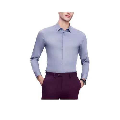 JODOLL Серый Синий Мужская Рубашка