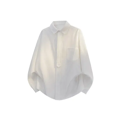 Минималистский стиль комфортный большой размер универсальный длинный рукав рубашка унисекс