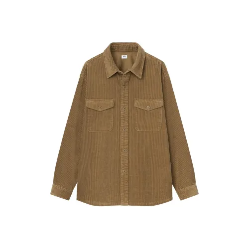 UNIQLO Верблюжий Унисекс Рубашки