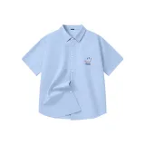 [Ледяной шелк охлаждающий] Светло-синий (Логотип на груди с улыбающимся лицом в обратном направлении)