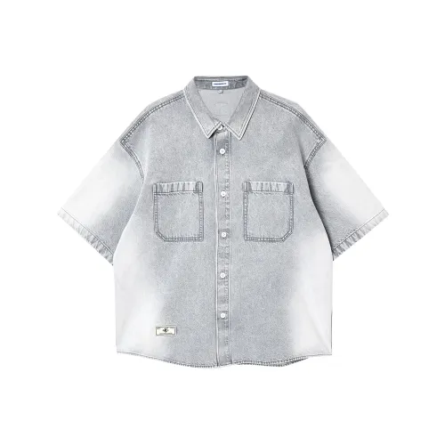 JACK JONES A17 Medium Gray Denim Men's Shirts JACK JONES A17 Средне-серый деним мужские рубашки