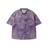 Фиолетовый деним с принтом