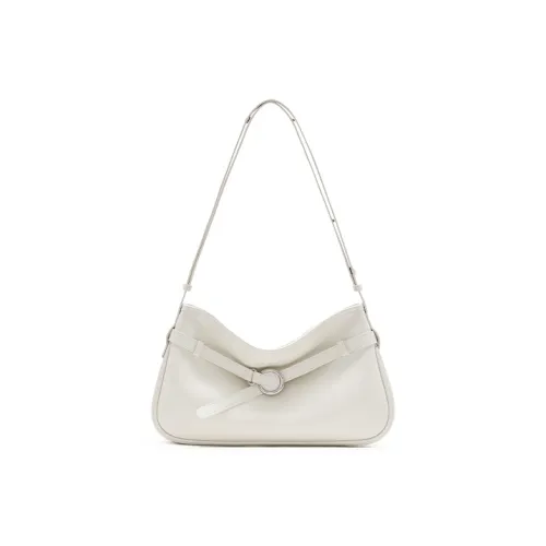 MUVA Коровья кожа Сумка на плечо Средний Женские Милкшейк белый Луна Рок Серебряный